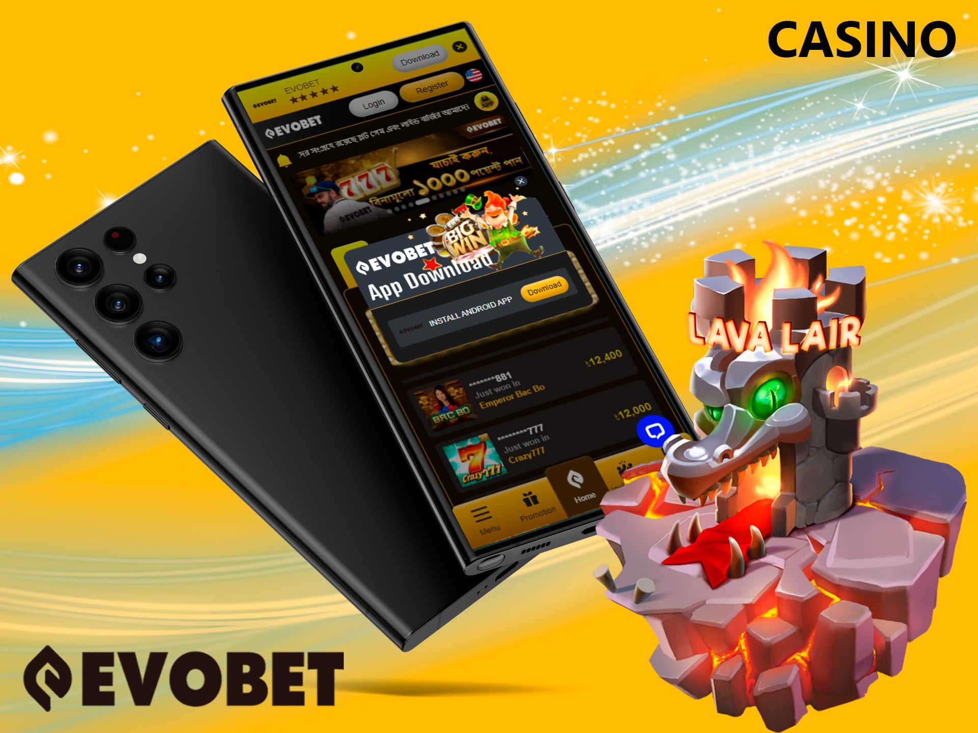 Licensed games at Evobet online casino