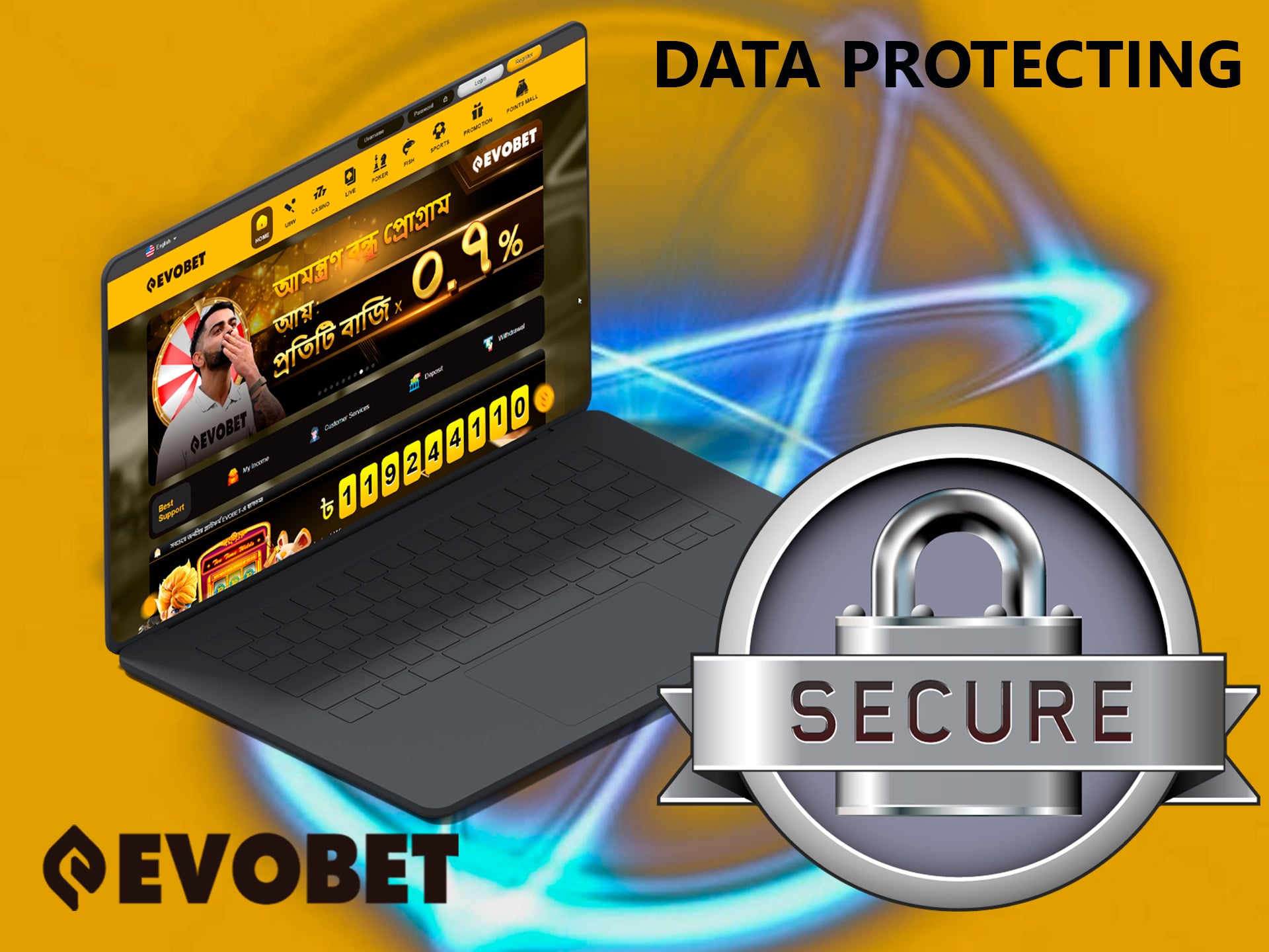 Once you register on the Evobet site, you can rest assured that your data will be securely protected