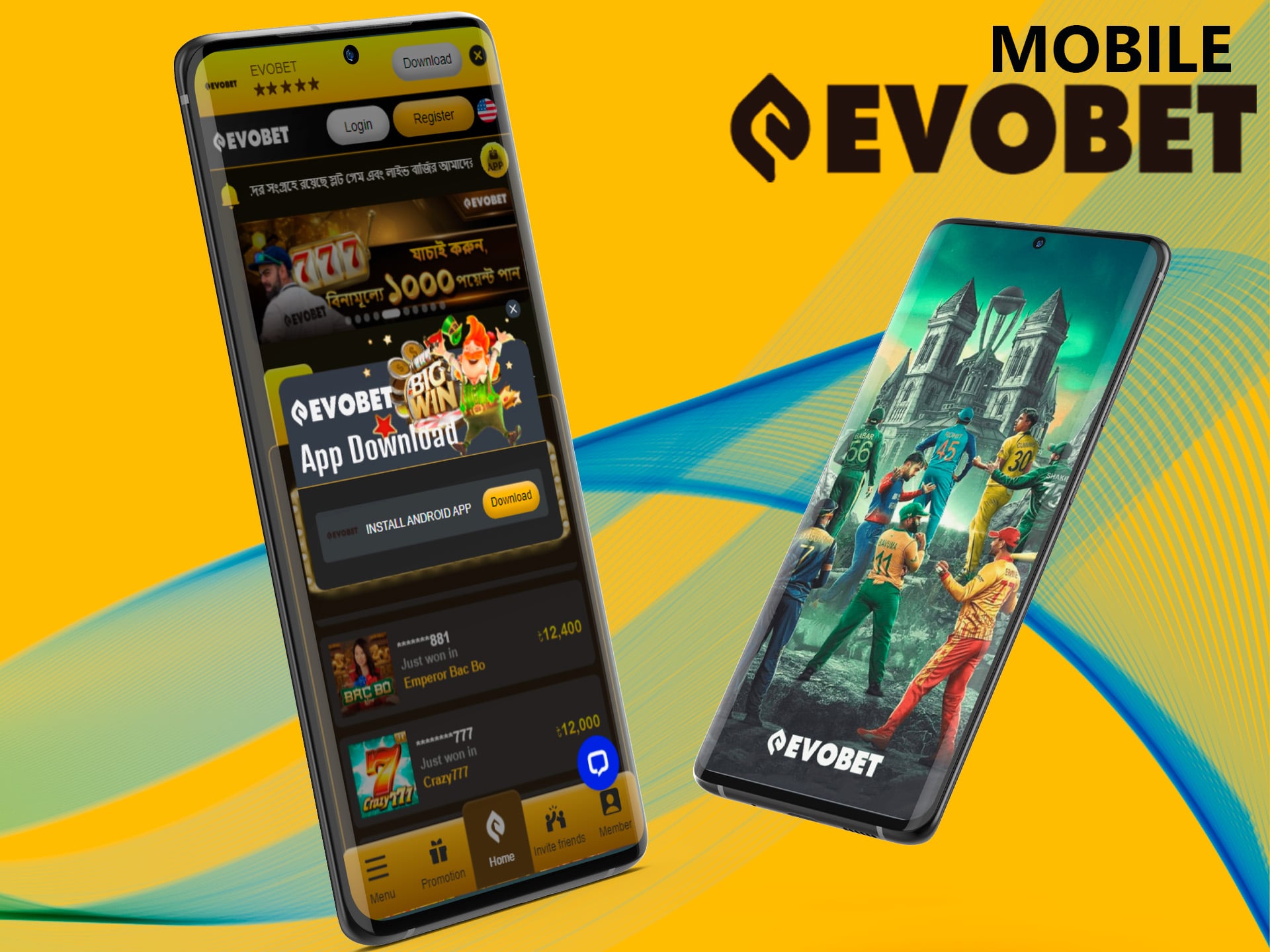 Download Evobet app for your mobile devices