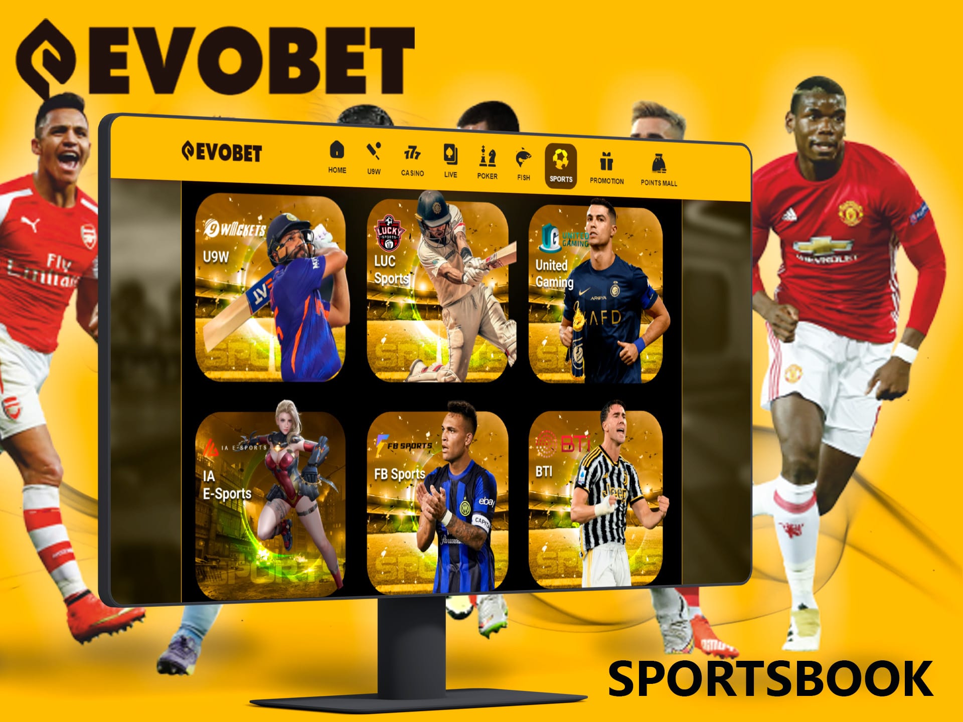 World sporting events are available for every player to bet on Evobet